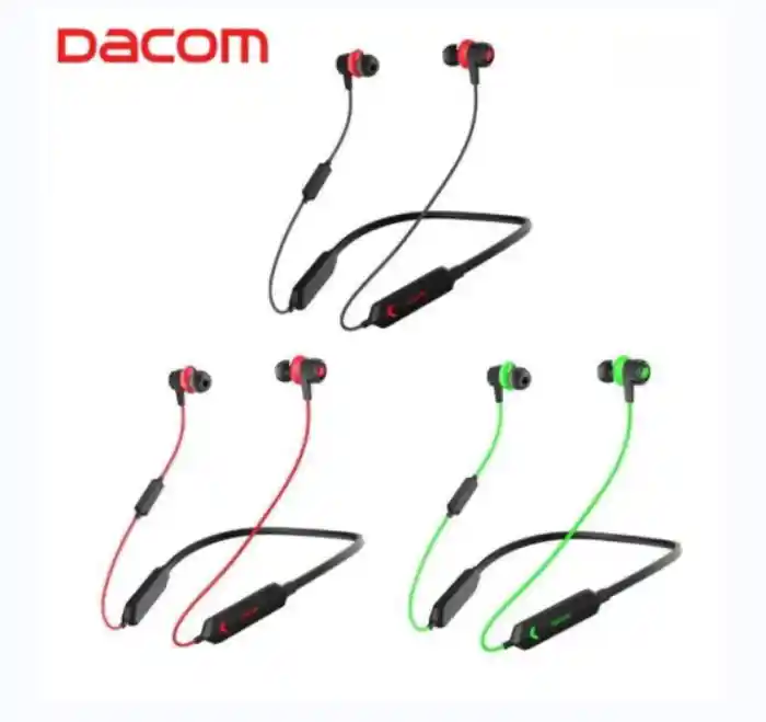 Dacom GH02 Wireless Neckband Headset E-Sport Earphone with Mic RGB LED Light for Mobile Phone.